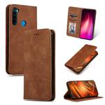 For Xiaomi Redmi Note 8 Retro Skin Feel Business Magnetic Horizontal Flip Leather Case(Brown)