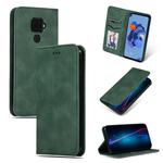 For Huawei Nova5i Pro Retro Skin Feel Business Magnetic Horizontal Flip Leather Case(Army Green)