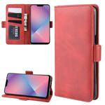For OPPO A5 / A3s / AX5 Dual-side Magnetic Buckle Horizontal Flip Leather Case with Holder & Card Slots & Wallet & Photo Frame(Red)