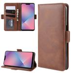 For OPPO A5 / A3s / AX5 Dual-side Magnetic Buckle Horizontal Flip Leather Case with Holder & Card Slots & Wallet & Photo Frame(Brown)