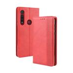 For  Motorola Moto G8 Play  Magnetic Buckle Retro Crazy Horse Texture Horizontal Flip Leather Case with Holder & Card Slots & Photo Frame(Red)