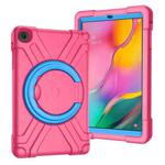 For Galaxy Tab A 10.1 (2019) EVA + PC Flat Protective Shell with 360 Degree Rotating Bracket(Rose Red+Blue)