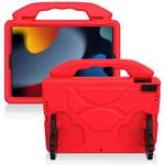 For iPad 10.2 EVA Flat Anti Falling Protective Shell with Thumb Bracket(Red)