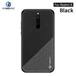 For Xiaomi RedMi 8 PINWUYO Rong Series  Shockproof PC + TPU+ Chemical Fiber Cloth Protective Cover(Black)