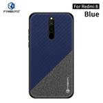 For Xiaomi RedMi 8 PINWUYO Rong Series  Shockproof PC + TPU+ Chemical Fiber Cloth Protective Cover(Blue)