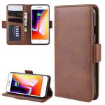 For iPhone SE 2022 / SE 2020 / 8 / 7 Double Buckle Crazy Horse Business Mobile Phone Holster with Card Wallet Bracket Function(Brown)