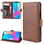 For Huawei Nova 3i Double Buckle Crazy Horse Business Mobile Phone Holster with Card Wallet Bracket Function(Brown)