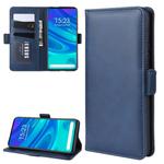 For Huawei P Smart Z/Y9 Prime 2019/ Enjoy 10 Plus Double Buckle Crazy Horse Business Mobile Phone Holster with Card Wallet Bracket Function(Blue)