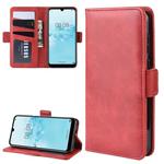 For Huawei Y5 2019 Double Buckle Crazy Horse Business Mobile Phone Holster with Card Wallet Bracket Function(Red)