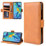 For Huawei P30 Dual-side Magnetic Buckle Horizontal Flip Leather Case with Holder & Card Slots & Wallet & Photo Frame(Yellow)