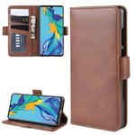 For Huawei P30 Dual-side Magnetic Buckle Horizontal Flip Leather Case with Holder & Card Slots & Wallet & Photo Frame(Brown)