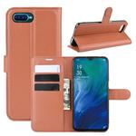 For Oppo Reno A Litchi Texture Horizontal Flip Leather Case with Wallet & Holder & Card Slots(Brown)