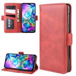 For LG G8X ThinQ Double Buckle Crazy Horse Business Mobile Phone Holster with Card Wallet Bracket Function(Red)