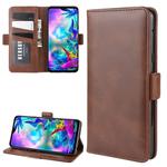 For LG G8X ThinQ Double Buckle Crazy Horse Business Mobile Phone Holster with Card Wallet Bracket Function(Brown)