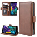For LG K30 2019 Double Buckle Crazy Horse Business Mobile Phone Holster with Card Wallet Bracket Function(Brown)