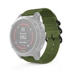 For Garmin Fenix 5S 20mm Three-ring Nylon Watch Band(Army Green)