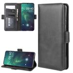 For Nokia 6.2 Double Buckle Crazy Horse Business Mobile Phone Holster with Card Wallet Bracket Function(Black)