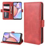 For Galaxy A10S Double Buckle Crazy Horse Business Mobile Phone Holster with Card Wallet Bracket Function(Red)