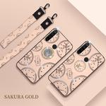 For Xiaomi Redmi Note8 Fashion Clock Pattern Rhinestone Mobile Phone Shell with Bracket / Hand Rope / Lanyard(Rose Gold)