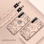 For OPPO Realme X2 Fashion Clock Pattern Rhinestone Mobile Phone Shell with Bracket / Hand Rope / Lanyard(Rose Gold)