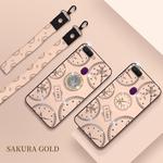 For OPPO A7x / F9 Fashion Clock Pattern Rhinestone Mobile Phone Shell with Bracket / Hand Rope / Lanyard(Rose Gold)