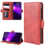 For Motorola One Macro / G8 Play Wallet Stand Leather Cell Phone Case with Wallet & Holder & Card Slots(Red)