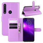 For Motorola One Macro / G8 Play Litchi Texture Horizontal Flip Leather Case with Wallet & Holder & Card Slots(Purple)