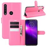 For Motorola One Macro / G8 Play Litchi Texture Horizontal Flip Leather Case with Wallet & Holder & Card Slots(Rose red)