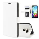 For LG K40S R64 Texture Single Fold Horizontal Flip Leather Case with Holder & Card Slots & Wallet(White)