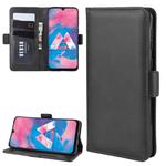 For Galaxy M30/A40S Double Buckle Crazy Horse Business Mobile Phone Holster with Card Wallet Bracket Function(Black)