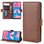 For Galaxy M30/A40S Double Buckle Crazy Horse Business Mobile Phone Holster with Card Wallet Bracket Function(Brown)