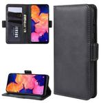 For Galaxy A10e Double Buckle Crazy Horse Business Mobile Phone Holster with Card Wallet Bracket Function(Black)