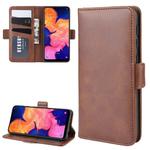 For Galaxy A10e Double Buckle Crazy Horse Business Mobile Phone Holster with Card Wallet Bracket Function(Brown)