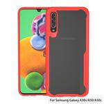 For Galaxy A90 Transparent PC + TPU Full Coverage Shockproof Protective Case(Red)