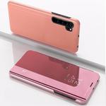 For Xiaomi Mi CC9 Pro Plated Mirror Horizontal Flip Leather Case with Holder(Rose Gold)