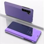 For Xiaomi Mi CC9 Pro Plated Mirror Horizontal Flip Leather Case with Holder(Dark Purple)