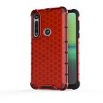 For Motorola Moto G8 Play  Shockproof Honeycomb PC + TPU Case(Red)