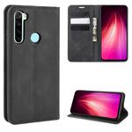 For Xiaomi Redmi Note 8 Retro-skin Business Magnetic Suction Leather Case with Holder & Card Slots & Wallet(Black)