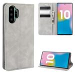 For Galaxy Note10+   Retro-skin Business Magnetic Suction Leather Case with Holder & Card Slots & Wallet(Grey)