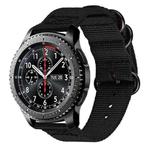 For Samsung Galaxy Watch Active 2 20mm / Gear S3 Nylon Three-ring Watch Band(Black)