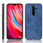 For Xiaomi Redmi Note 8 Pro  Shockproof Sewing Cow Pattern Skin PC + PU + TPU Case(Blue)