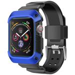 For Apple Watch 5 / 4 Generations 40mm Universal Integrated Electroplating Strap(Blue + Black)
