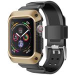 For Apple Watch 5 / 4 Generations 44mm Universal Integrated Electroplating Strap(Gold + Black)