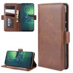 For Motorola Moto G8 Plus Dual-side Magnetic Buckle Horizontal Flip Leather Case with Holder & Card Slots & Wallet(Brown)