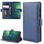 For Motorola Moto G8 Plus Dual-side Magnetic Buckle Horizontal Flip Leather Case with Holder & Card Slots & Wallet(Dark Blue)