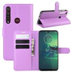 For Motorola Moto G8 Plus Litchi Texture Horizontal Flip Protective Case with Holder & Card Slots & Wallet(Purple)