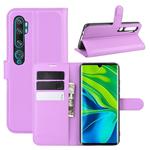 For Xiaomi Mi Note 10 / Note 10 Pro / CC9 Pro Litchi Texture Horizontal Flip Protective Case with Holder & Card Slots & Wallet(Purple)