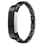 For Fitbit Alta smart watch X-shaped Metal Watch Band(black)