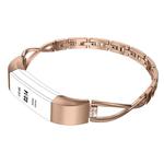 For Fitbit Alta smart watch X-shaped Metal Watch Band(rose gold)