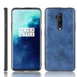 For OnePlus 7T Pro Shockproof Sewing Cow Pattern Skin PC + PU + TPU Case(Blue)